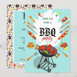 Summer GRILLEN Cookout Grillen Outdoor Party Einladung