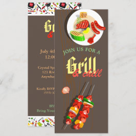 Summer GRILLEN Cookout Grillen Outdoor Party Einladung