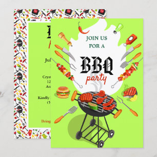 Summer GRILLEN Cookout Grillen Outdoor Party Invit Einladung
