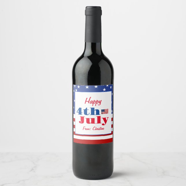 Summer GRILLEN Family Wiedersehen 4. Juli Custom Weinetikett (Vorderseite)