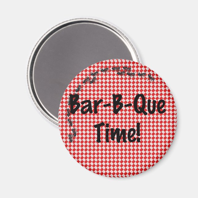 Summer GRILLEN Picnic auf Red Table Cloud Magnet (Vorderseite/Rückseite)