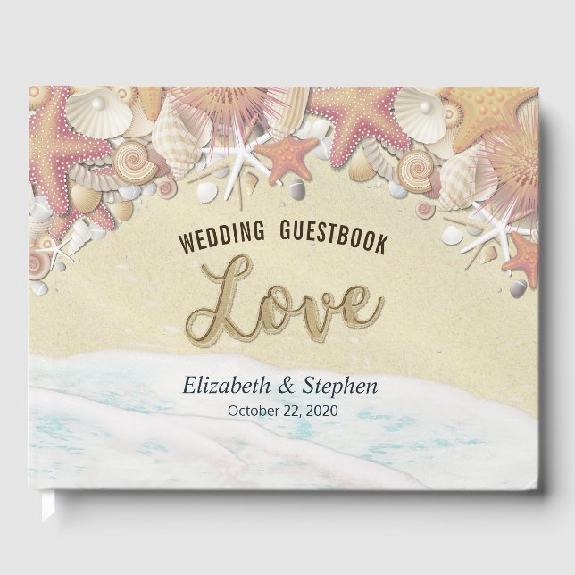 Summer Guestbook Summer Beach Starfish Muscheln Gästebuch (Vorderseite)