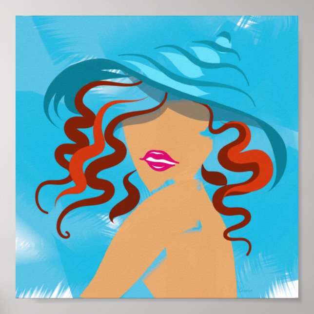 Summer Hat | Rosa Lipstick Poster (Vorne)