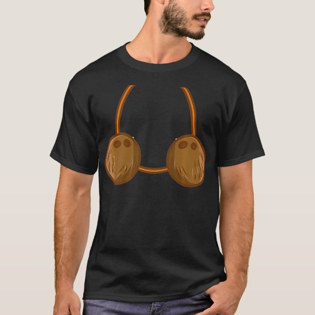 Summer Hawaiian Coconut Bra Kostüm Easy Halloween T-Shirt (Vorderseite)