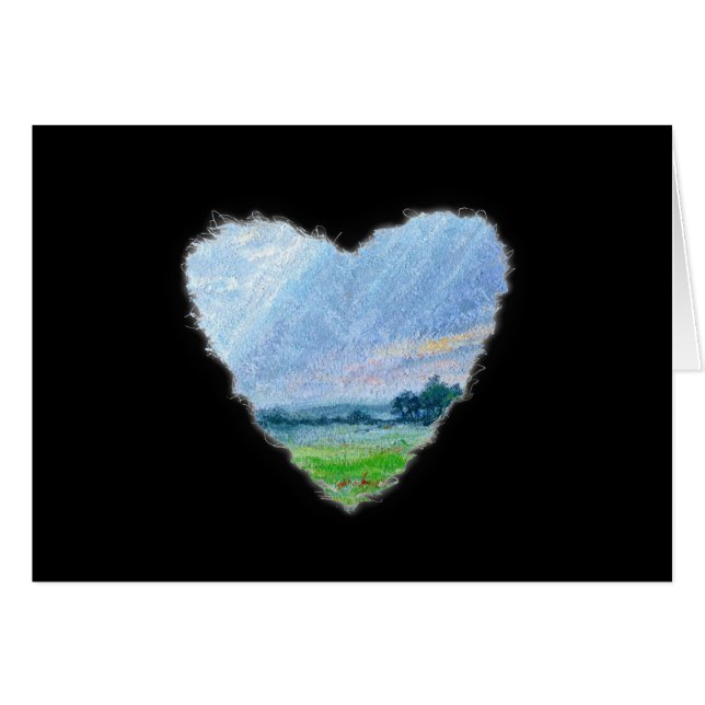 Summer Heart Romance Valentine Love Card (Devant horizontal)
