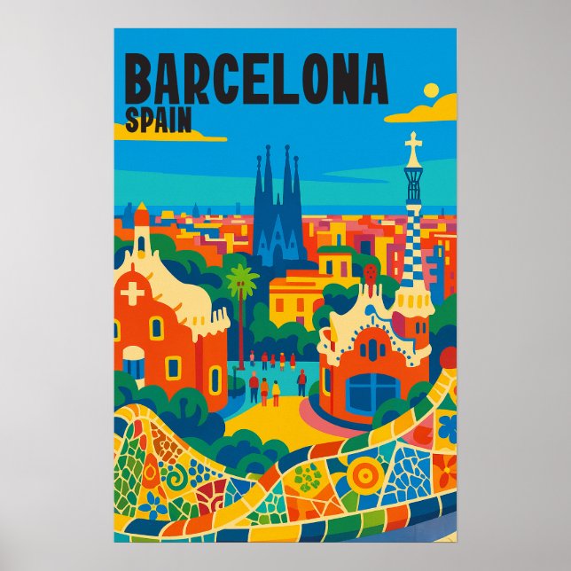 Summer Holiday Destination Spain  Poster (Vorne)