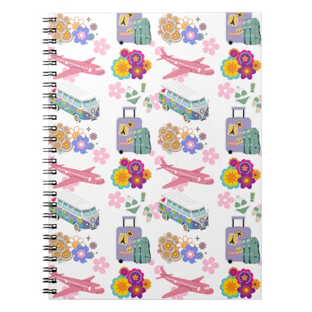 Summer Holiday Travel Vacation Design Spiral Noteb Notizblock (Vorderseite)