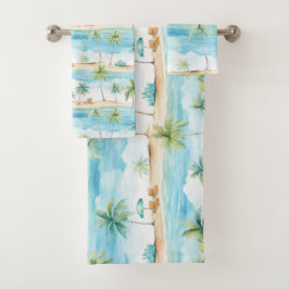 Summer Holidays Beach Palm Trees - Badhandtuch Set