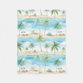 Summer Holidays Beach Palm Trees - Fleecedecke