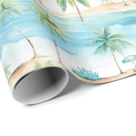 Summer Holidays Beach Palm Trees - Geschenkpapier