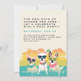 Summer Hund Party Einladung | Anpassbar