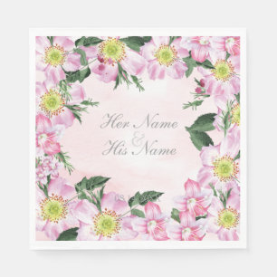 Summer Hund Rose Blume Hochzeit Serviette