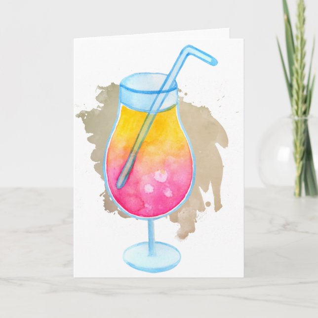 Summer Hurricane Cocktail Grußkarte Karte (Vorderseite)