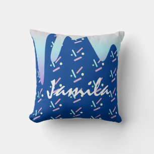 Summer Ice Cream Driving Ombre Blue Name Kissen