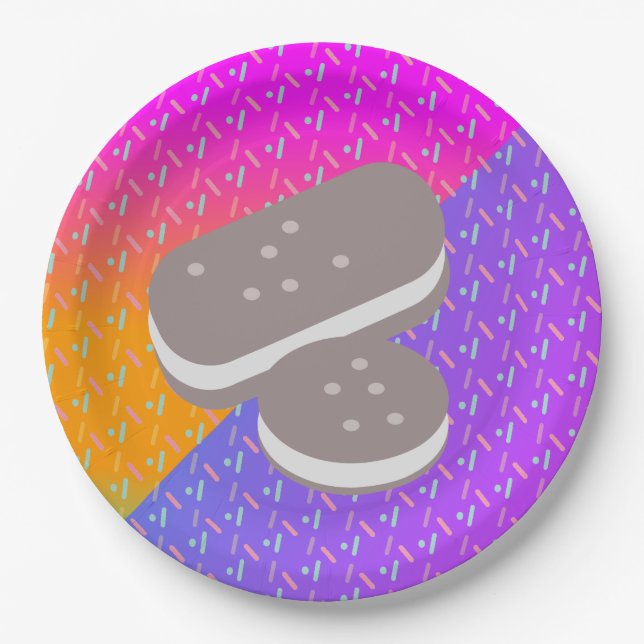 Summer Ice Cream Neon Sprinkles Party Muster Pappteller (Vorderseite)
