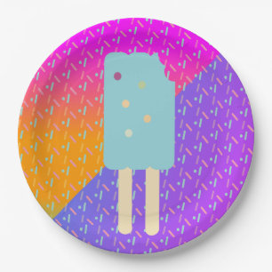 Summer Ice Cream Neon Sprinkles Party Muster Pappteller