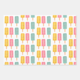 Summer Ice Cream Sticks Geschenkpapier Set