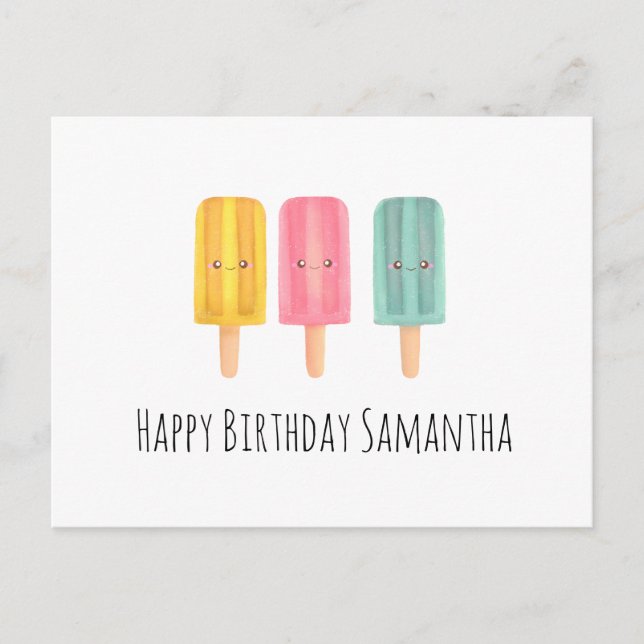 Summer Ice Cream Sticks Postkarte (Vorderseite)