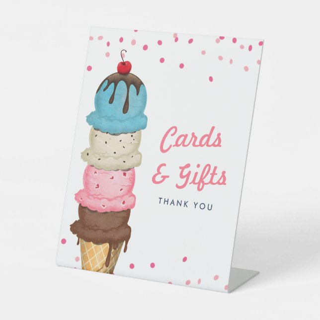 Summer Ice Creme Cards & Gifts Brautparty Sockelschild (Vorderseite)