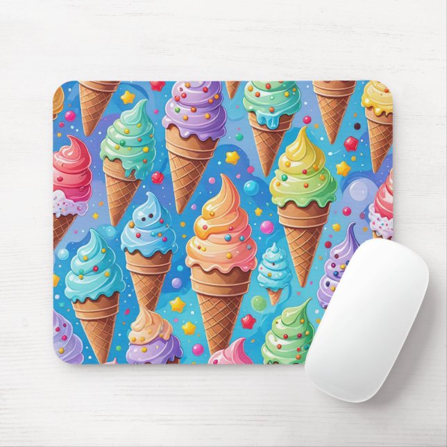 Summer Ice Creme Cone Collection Mousepad (Mit Mouse)