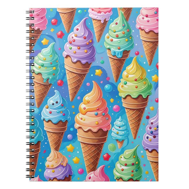 Summer Ice Creme Cone Collection Notizblock (Vorderseite)