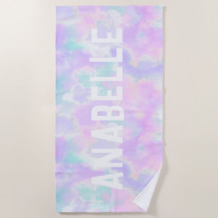 Summer Individuelle Name Pastel Gefärbte Krawatte Strandtuch