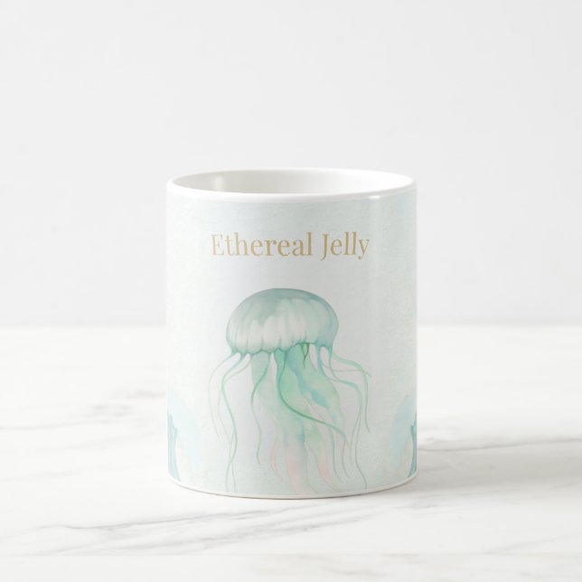 Summer Jellyfish Watercolor Ocean Design Kaffeetasse (Mittel)