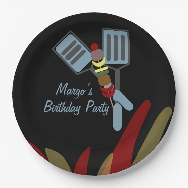 Summer Kabobs Cookout Park Geburtstag     Pappteller (Vorderseite)