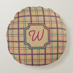 Summer Kariert Round Pillow Rundes Kissen