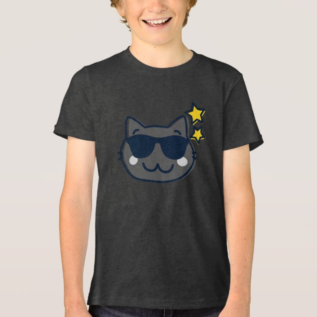 Summer Kawaii Niedlich Cat Tri-Blend Shirt (Vorderseite)
