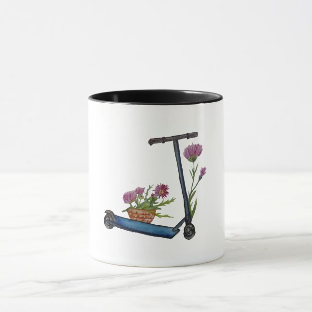 Summer , Kick Scooter Art Tasse (Zentrum)