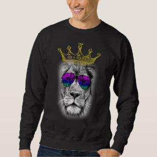 Summer King Summer Beach Lion Wear Crown Lion Sweatshirt