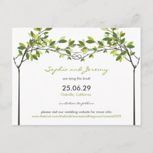 Summer Knotted Liebe Trees Save the Date Postcard Ankündigungspostkarte