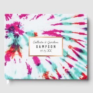 Summer Künstlerisch Girl Neon Aquamarin Pink Gefär Gästebuch