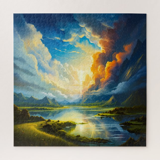 Summer Lake - Four Seasons Illustration (Vertikal)