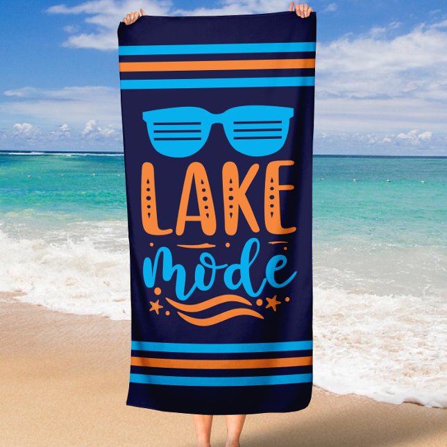 Summer Lake Mode Strip Border Strandtuch (Summer Lake Mode Stripe Border Beach Towel)