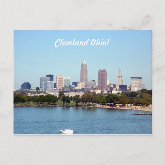Summer Lake Skyline Cleveland OH carte postale (Devant)