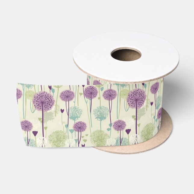 Summer Lavender Dandelion Design Satinband (Spule)