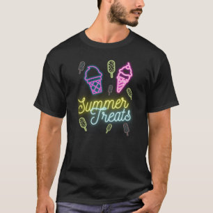 Summer Leckereien Neon Lights Ice Creme Popsim T-Shirt