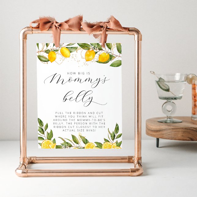 Summer Lemon Baby Dusche wie groß ist Mama's Bauch Poster (Von Creator hochgeladen)