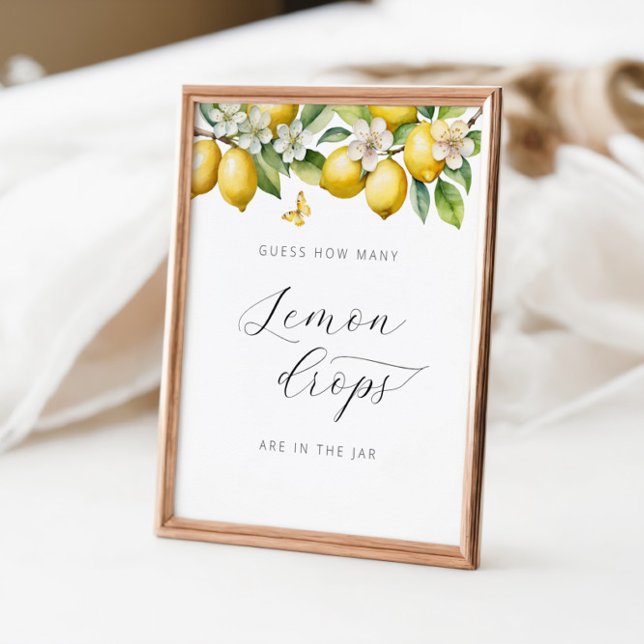 Summer Lemon Baby Dusche Wie viele Lemon Tropfen Poster (Von Creator hochgeladen)