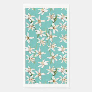 Summer Lemon Blüte Muster auf aquamarin Serviette
