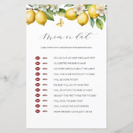 Summer Lemon Citrus Mama oder Vater Baby Showspiel