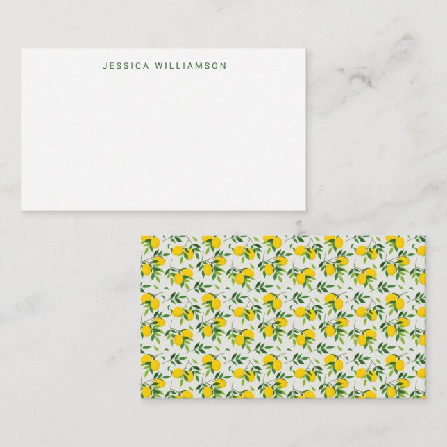 Summer Lemon Frucht Individuelle Name Geschenkenke Mitteilungskarte (Vorne/Hinten)
