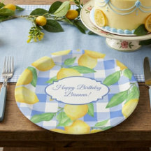 Summer Lemon Gingham Birthday
