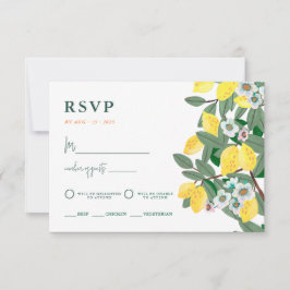 Summer Lemon Italy Sunset Wedding RSVP Karte