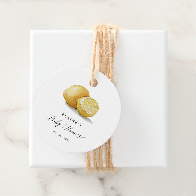 Summer Lemon Limon Citrus Baby Dusche Geschenkanhänger (Beispiel)