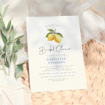 Summer Lemon & Mediterranean Tiles Brautparty Einladung<br><div class="desc">Genießen Sie die Braut-in-Stil mit dieser eleganten und modernen Brautdusche im Zitronenmotiv. Mit einer hübschen, handbemalten Aquarellbilderung zweier Zitronen und Zitronenblüten, die an einem Baumzweig hängen, ist diese elegante Aquarelleinladung perfekt für verschiedene Brautparty-Themen geeignet. Die klassische, elegante Typografie, gepaart mit moderner handgeschriebener Kalligraphie, schafft einen eleganten und zeitgenössischen Look, der...</div>