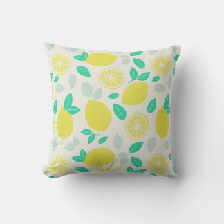 Summer Lemon Muster in Cream Kissen