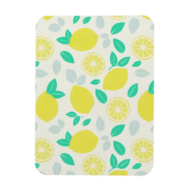 Summer Lemon Muster in Cream Magnet (Vertikal)